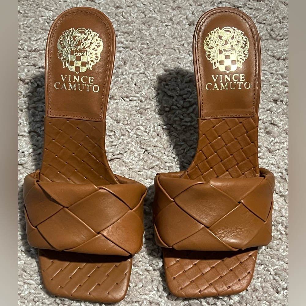 Vince Camuto Barn Brown Malaga Nappa Sandals